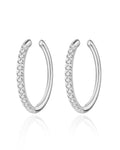 Simple Pave Crystal Conch Cartilage Helix Ear Cuff Earring in Silver - www.Impuria.com #earcuffs