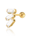 Triple Baguette Cluster Cartilage Earring Stud Helix Ear Piercing in Gold or Silver - www.Impuria.com