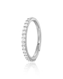 14k Solid Gold Crystal Pave Ear Piercing Ring Hoop 16G Cartilage Helix Tragus Conch - www.Impuria.com