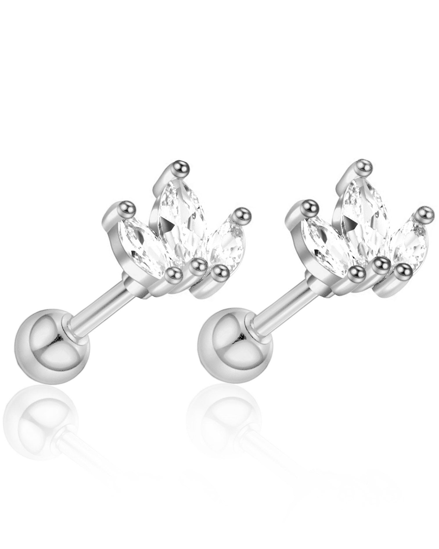 Alma Marquise Flat Back Stud