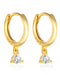 Cute Crystal Drop Hoop Huggie Earrings Classy Fashion Jewelry in Gold - www.Impuria.com