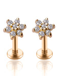 Crystal Flower Ear Piercing Cartilage Helix Lobe Conch Tragus Earring Stud 16G in Silver, Rose Gold, Gold - www.Impuria.com #earpiercing