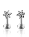 Crystal Flower Ear Piercing Cartilage Helix Lobe Conch Tragus Earring Stud 16G in Silver, Rose Gold, Gold - www.Impuria.com #earpiercing