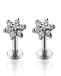 Crystal Flower Ear Piercing Cartilage Helix Lobe Conch Tragus Earring Stud 16G in Silver, Rose Gold, Gold - www.Impuria.com #earpiercing
