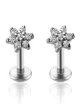 Miki Crystal Flower Ear Piercing Earring Stud Set