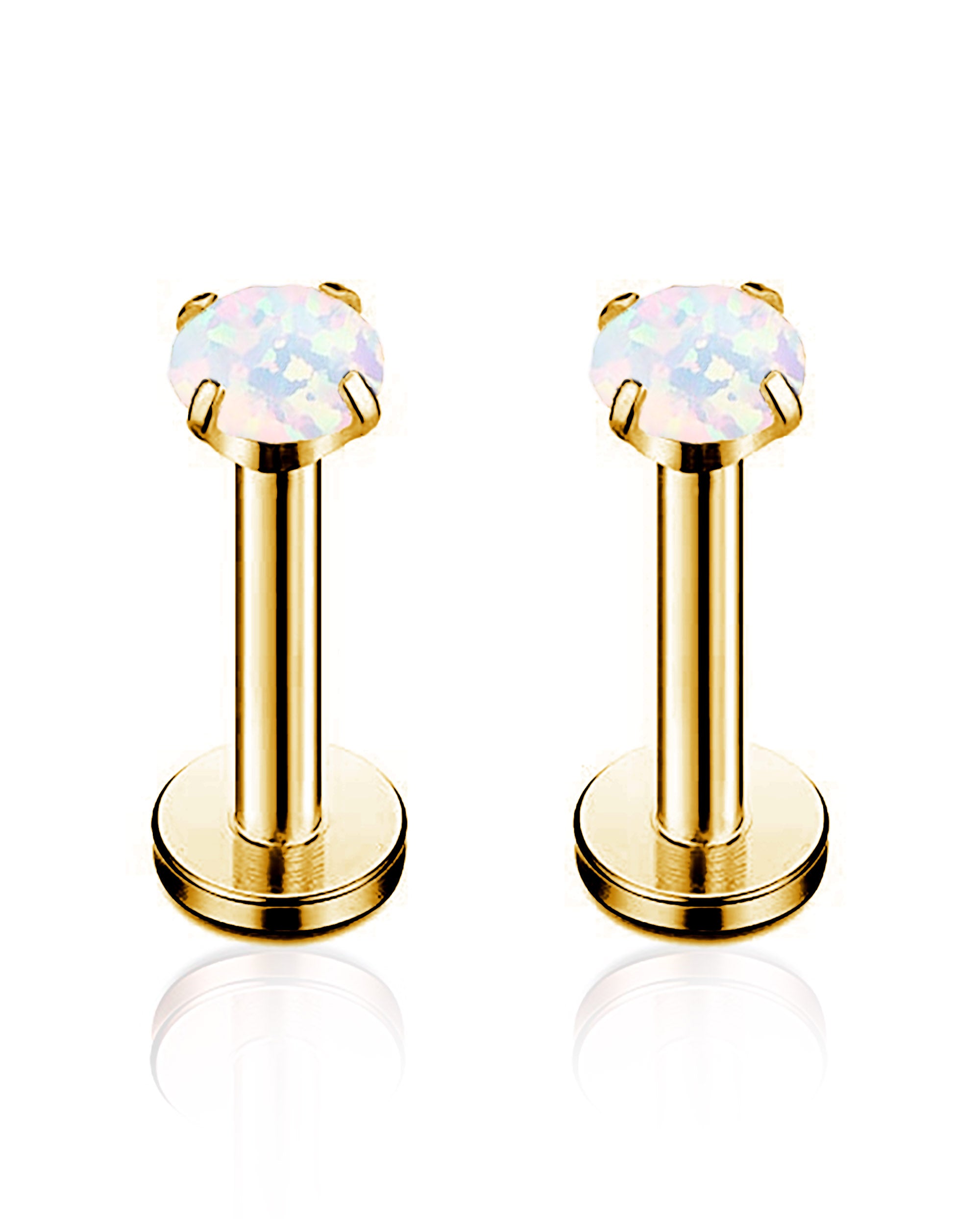 Cute Opal Ear Piercing Jewelry Round Circle Cartilage Helix Tragus Ear Lobe Earring Stud 2mm 2.5mm 3mm - www.Impuria.com