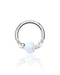 Wire Wrapped Opal Ball Ear Piercing Ring Hoop Clicker for Cartilage Helix Conch Tragus Rook Piercings - www.Impuria.com
