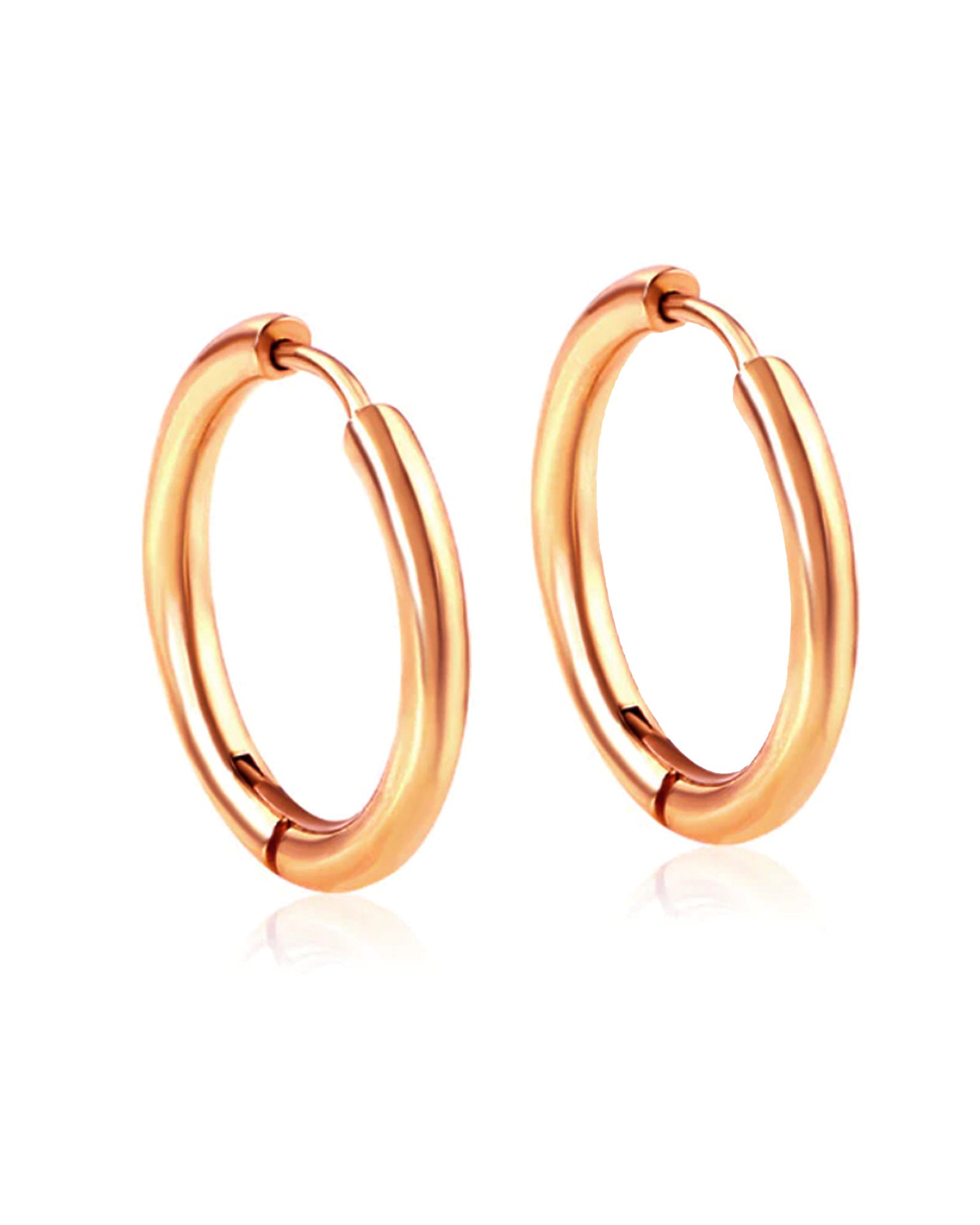 Thick Huggie Hoop Earrings in Gold, Rose Gold or Silver - www.Impuria.com