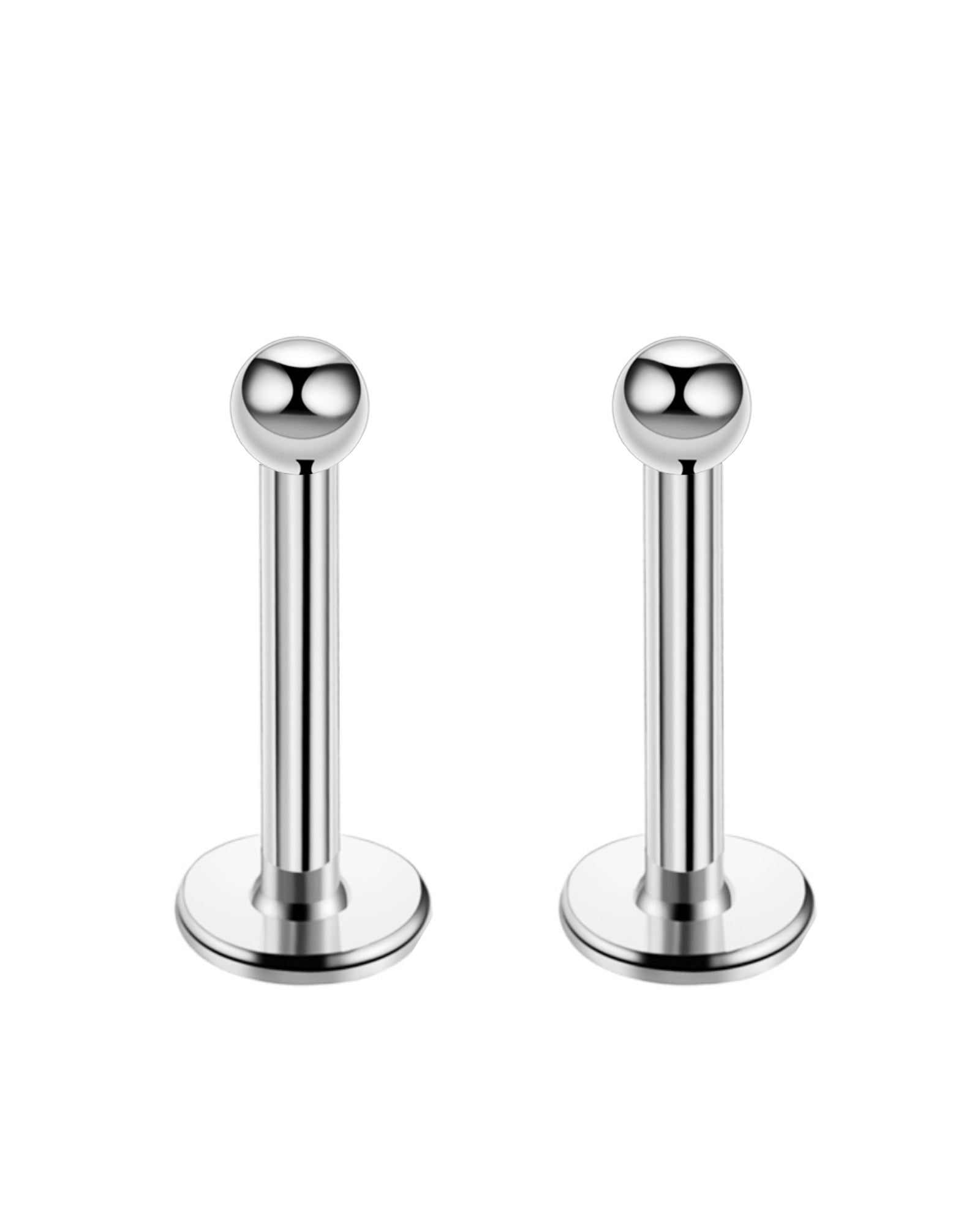 Val Polished Ball Threaded Ear Piercing Earring Stud Set