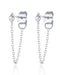 Trinity Crystal Chain Drop Boho Earring Studs Ear Piercing Jewelry for Women in Gold or Silver - www.Impuria.com