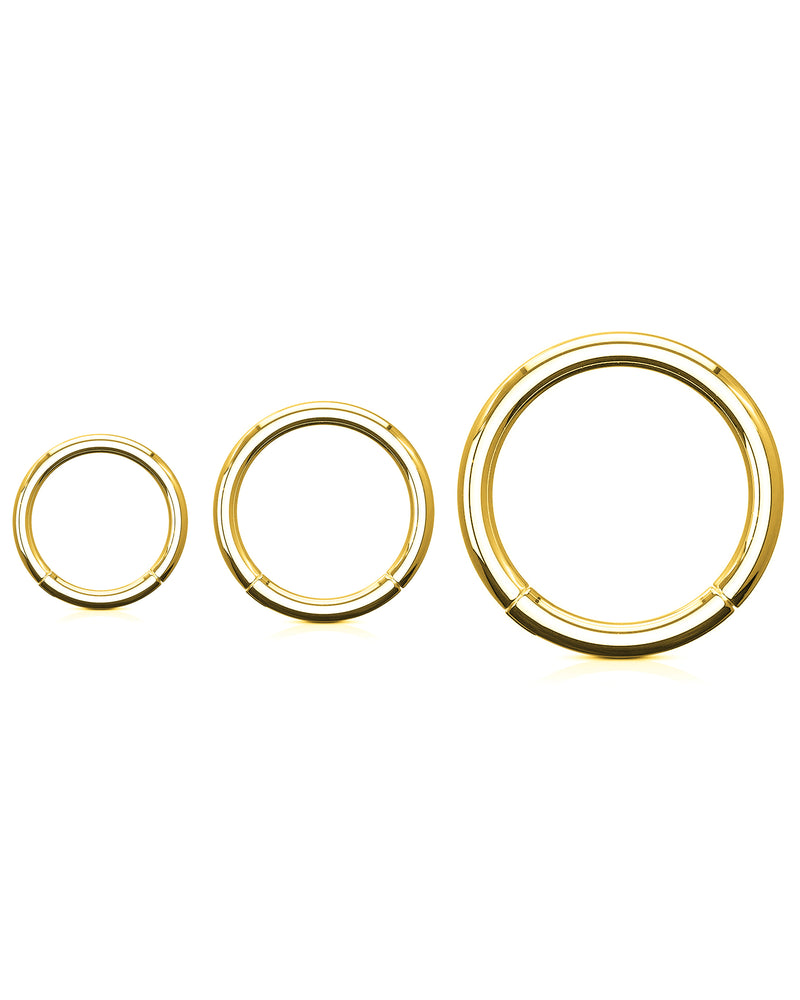 Gold Cartilage Ring Hoop Clicker Earring 16G 8mm 316L Surgical Stainless Steel - www.Impuria.com 