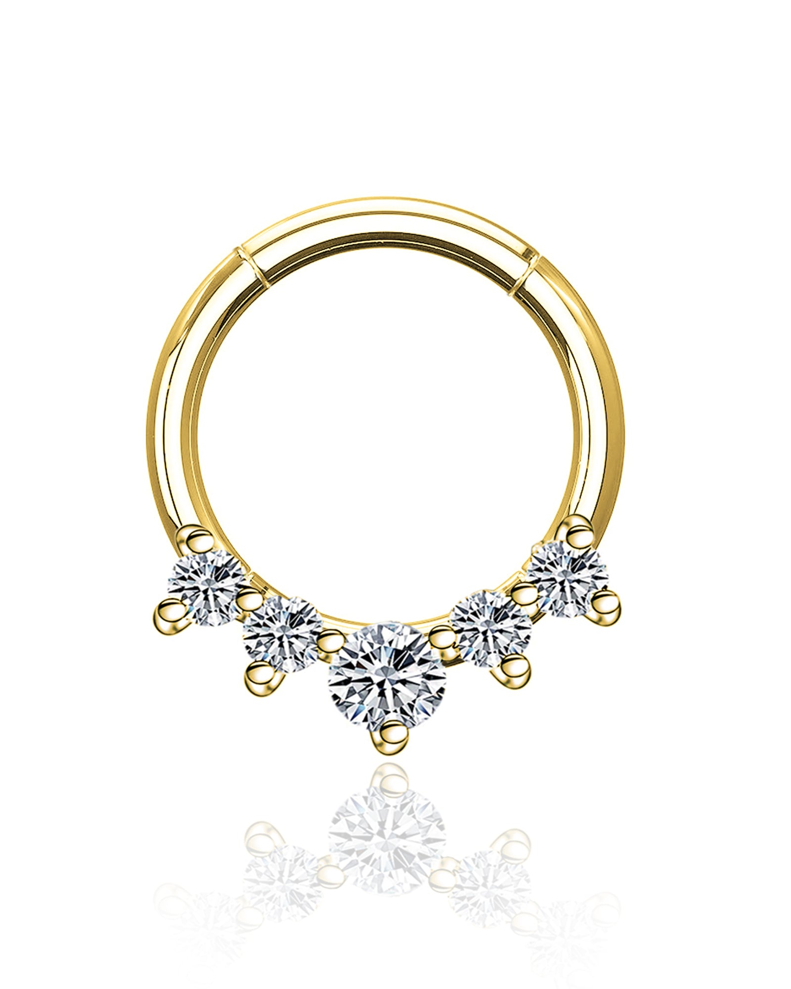 Sophie 5 Crystal Prong Earring Ear Piercing Ring Hoop