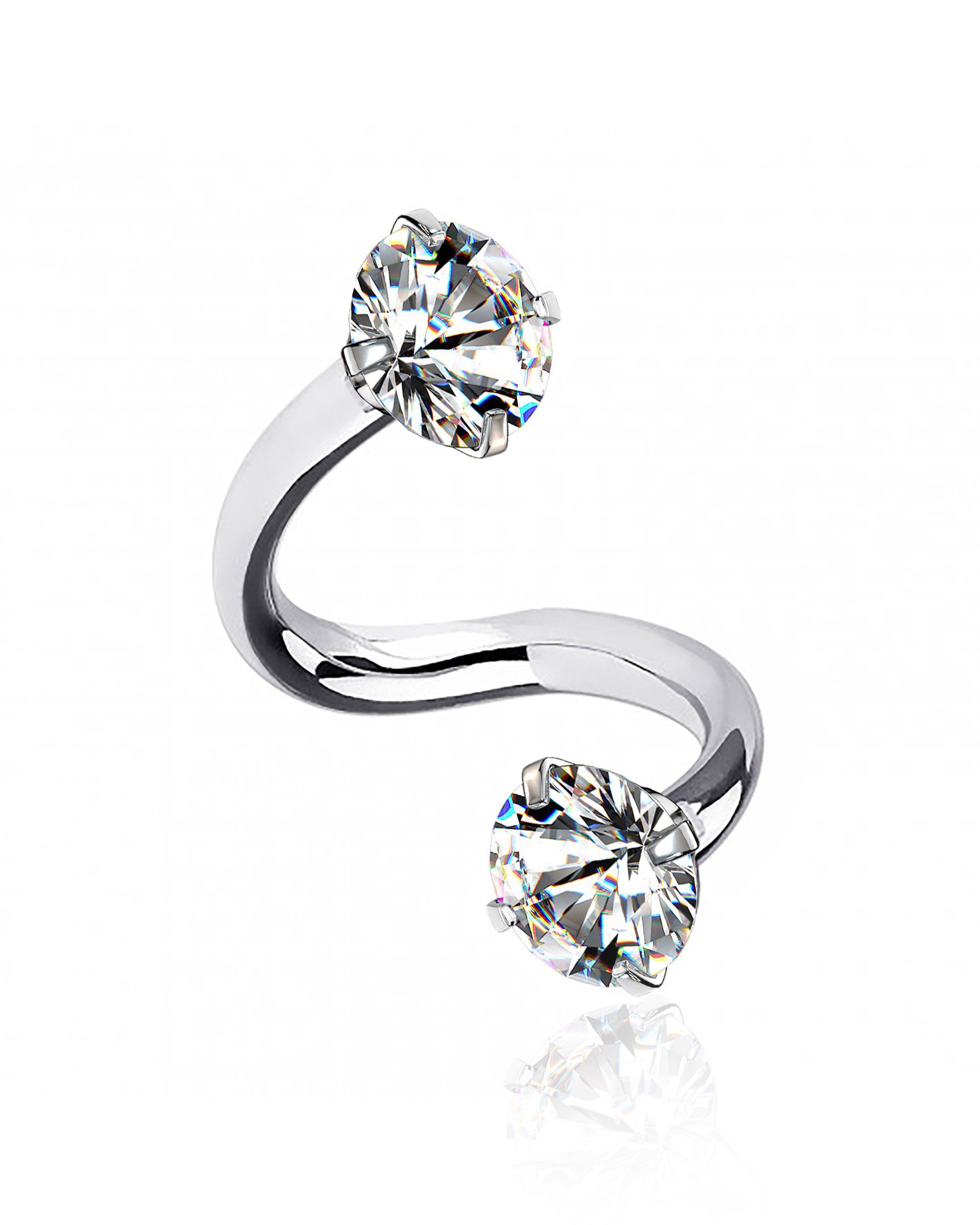 Phoenix Crystal Spiral Piercing Hoop Ring