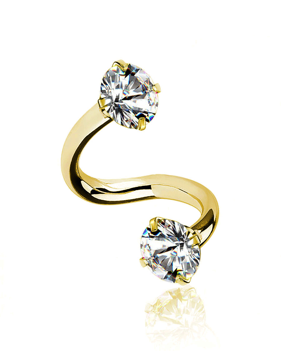 Phoenix Crystal Spiral Piercing Hoop Ring
