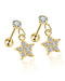Cute Crystal Star Dangle Earring Studs Fashion Jewelry for Women in Gold or Silver - www.Impuria.com