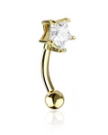 Gold Crystal Prong Star Rook Daith Snug Ear Piercing Jewelry Ideas for Women - www.Impuria.com