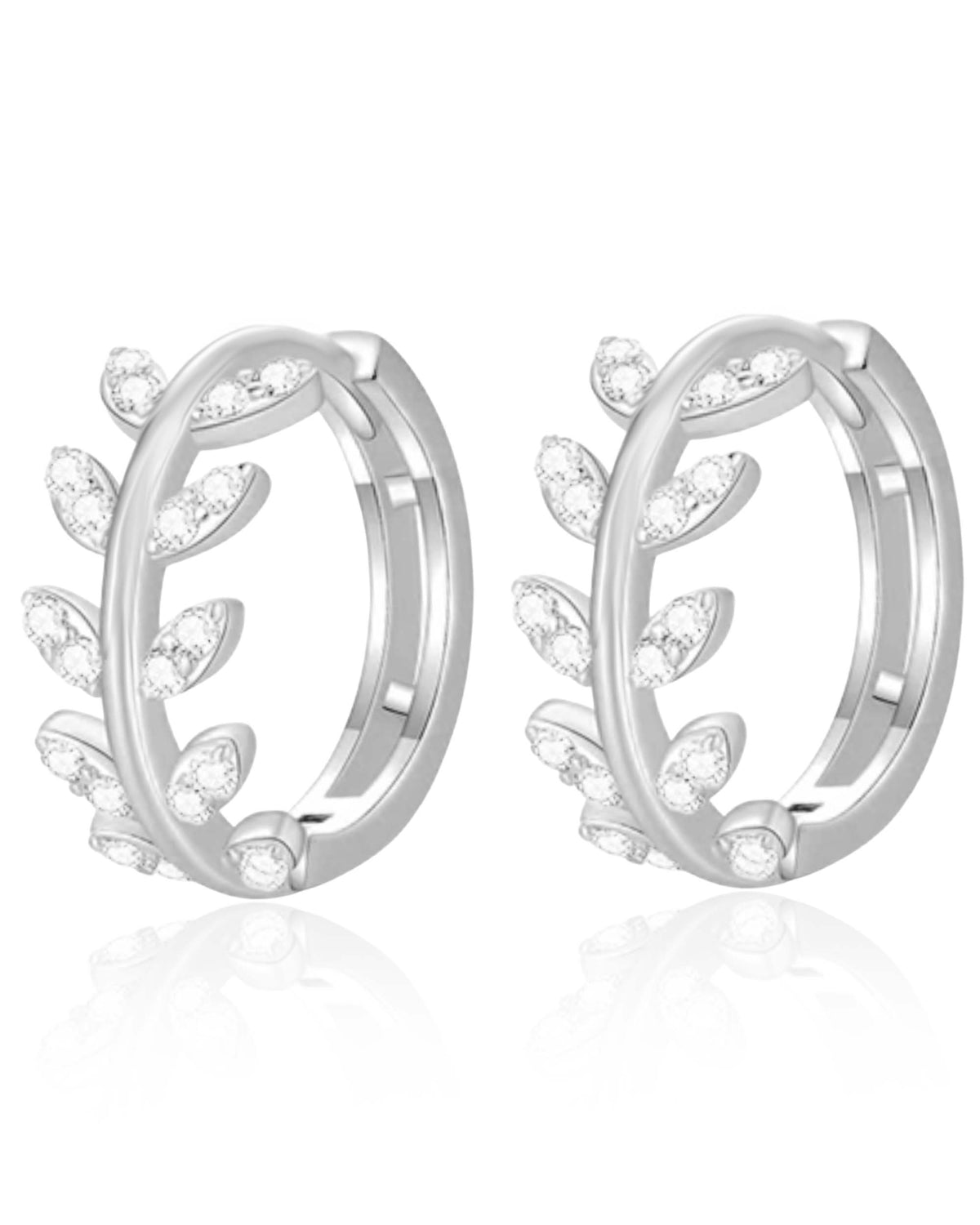 Vine Leaf Huggie Hoop Earrings
