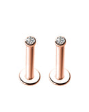 Simple Round Bezel Earring Studs Ear Piercing Jewelry for Cartilage Helix Tragus Conch in Silver, Gold or Rose Gold - www.Impuria.com 