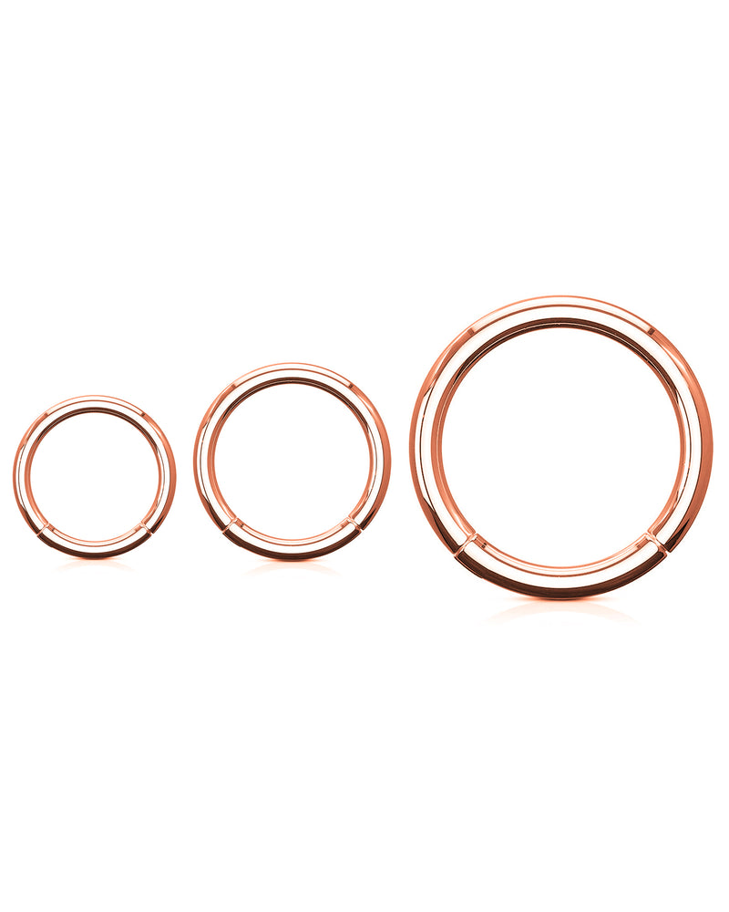 Rose Gold Cartilage Ring Hoop Clicker Earring 16G 8mm 316L Surgical Stainless Steel - www.Impuria.com 