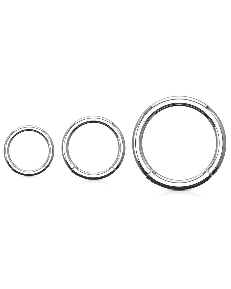 Ziv Thin Simple Hinged Segment Hoop Ring Clicker Set