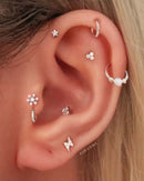 Simple Ear Piercing Jewelry Ideas for Women - Crystal Pave Cartilage Helix Tragus Conch Rook Earring Ring Hoop - Ideas para perforar la oreja - www.Impuria.com